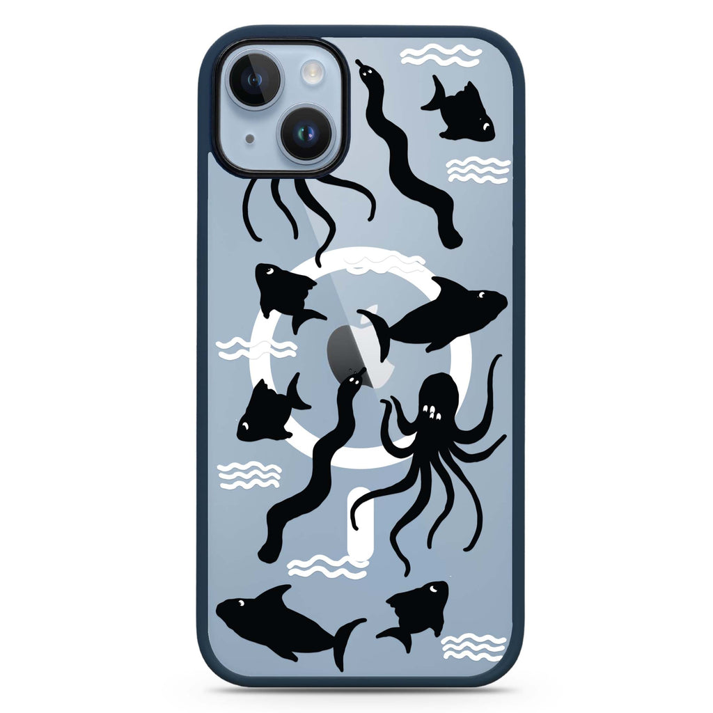 Water, Ocean and Sea Animals iPhone 14 Plus MagSafe Compatible Impact Guard Bumper Case