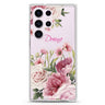 Beautiful Flowers personalized name Samsung Galaxy S26/S25/S24/S23/S22 Ultra ultra clear case, transparent design, main view