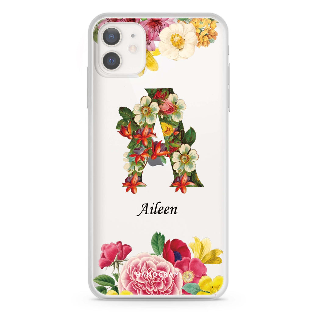 Bouqet Flower Monogram iPhone 12 Ultra Clear Case