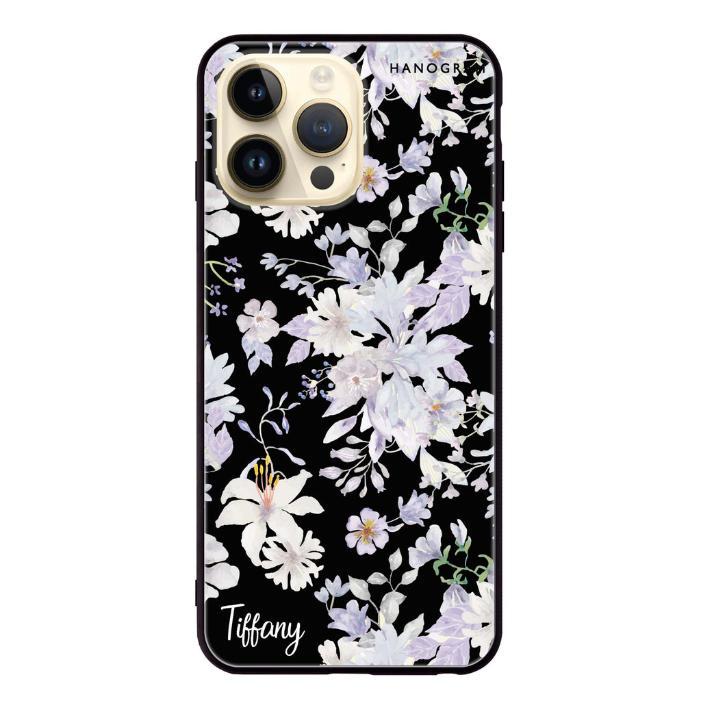 Serene Flowers Pattern Glass Case