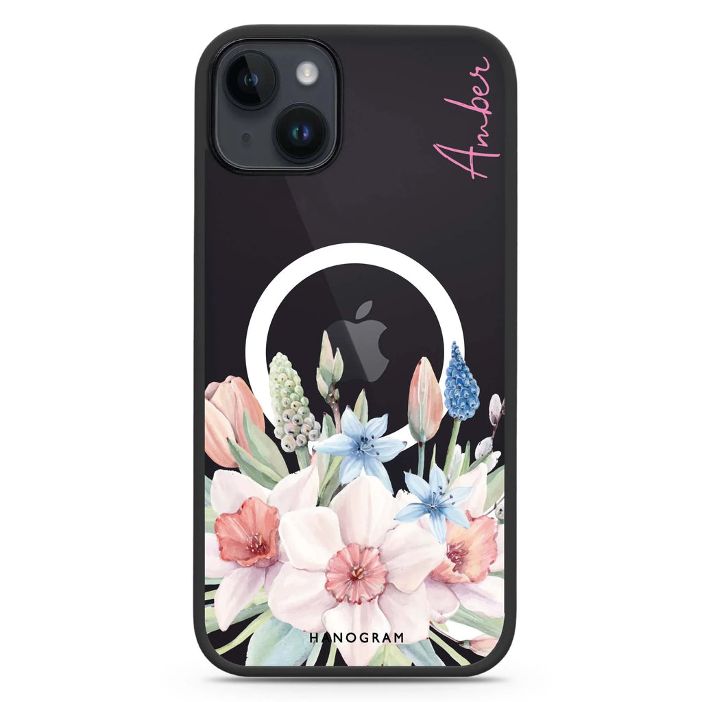 My Glamour Floral iPhone 14 Plus MagSafe Compatible Impact Guard Bumper Case
