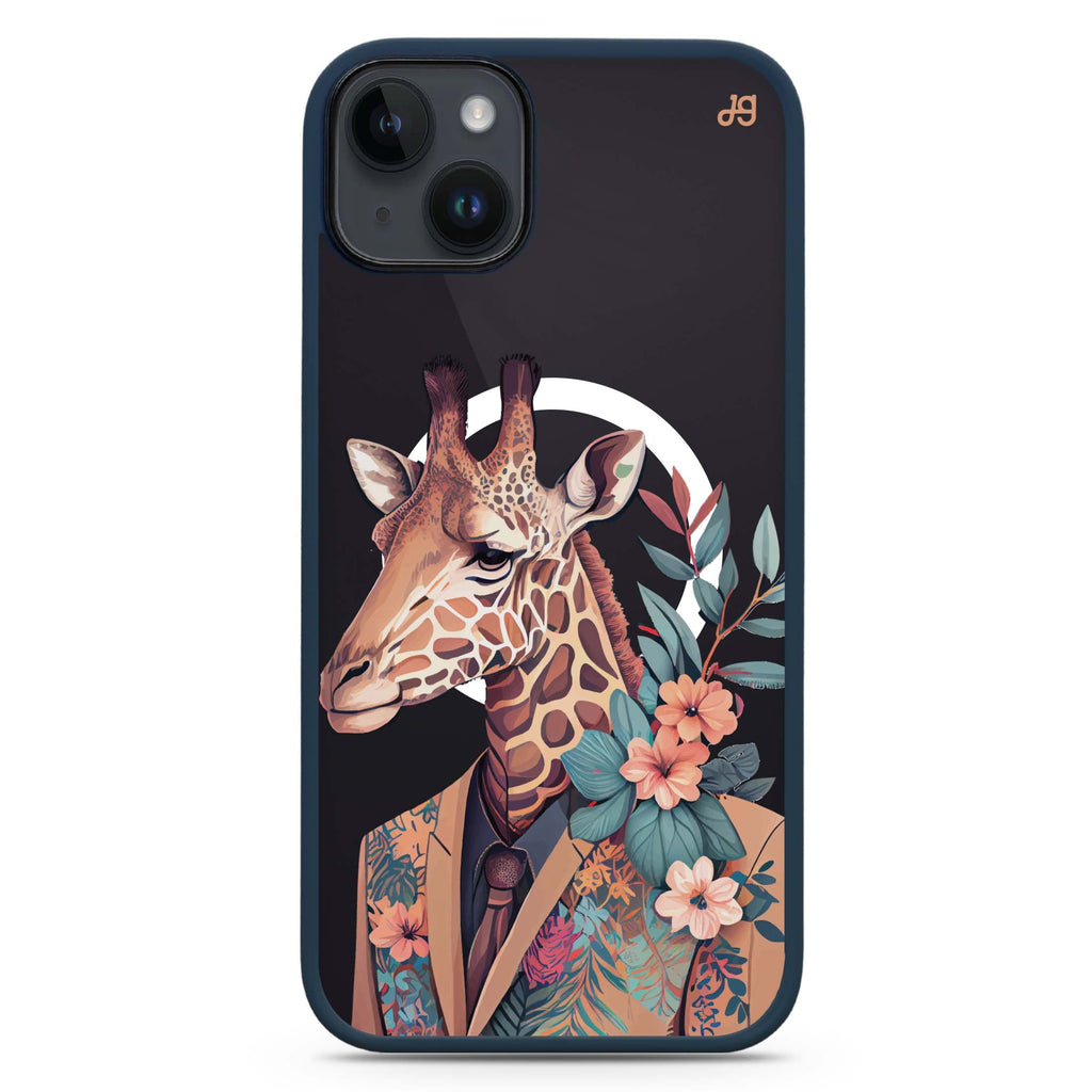 Giraffe & floral iPhone 14 Plus MagSafe Compatible Impact Guard Bumper Case