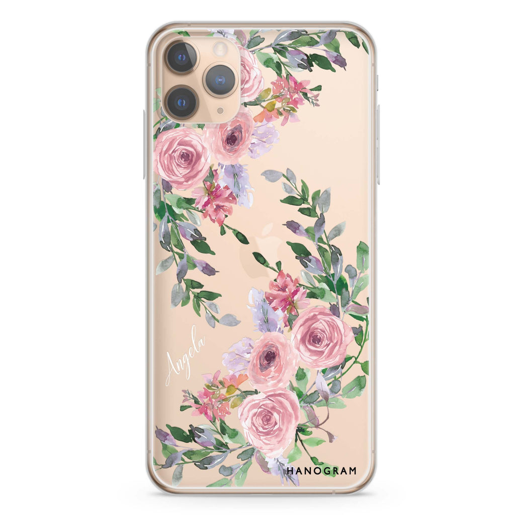 Lucy Watercolor Rose iPhone 11 Pro Max Ultra Clear Case