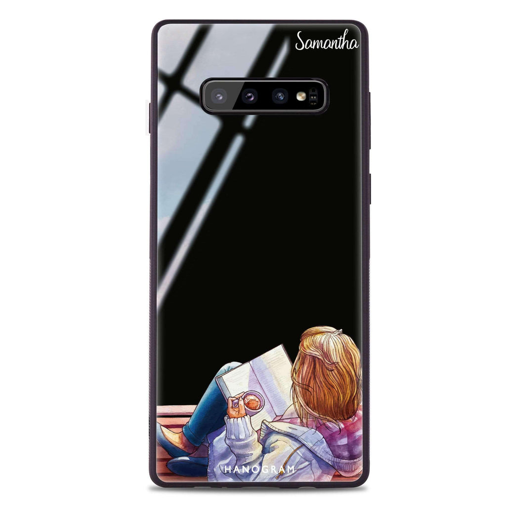 Relax With My Coffee Samsung S10 Plus Glass Case