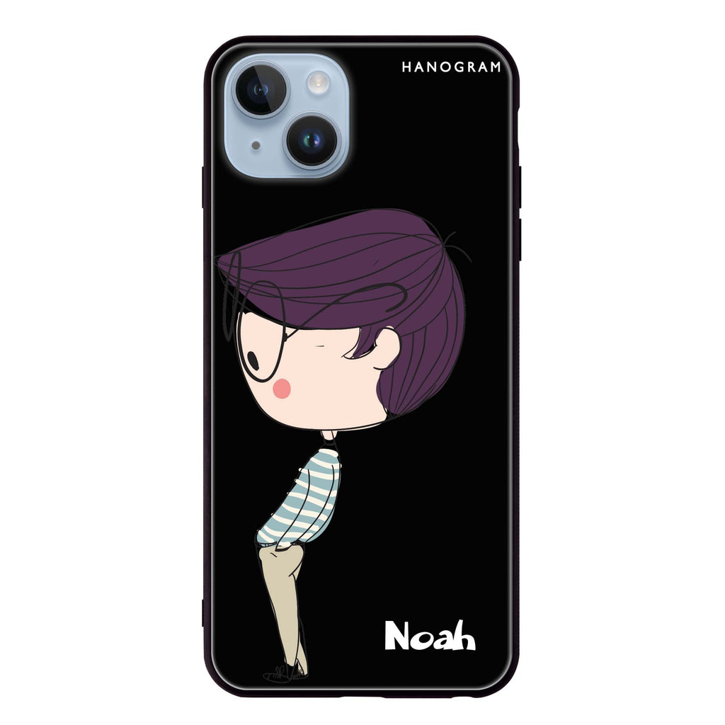 Boy kissing iPhone 14 Plus Glass Case