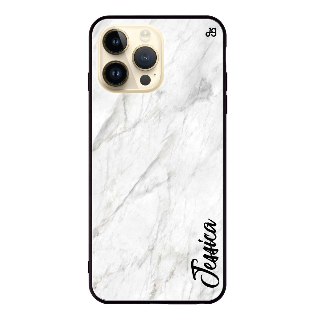 White Marble – Deep Love iPhone 13 Pro Max Glass Case