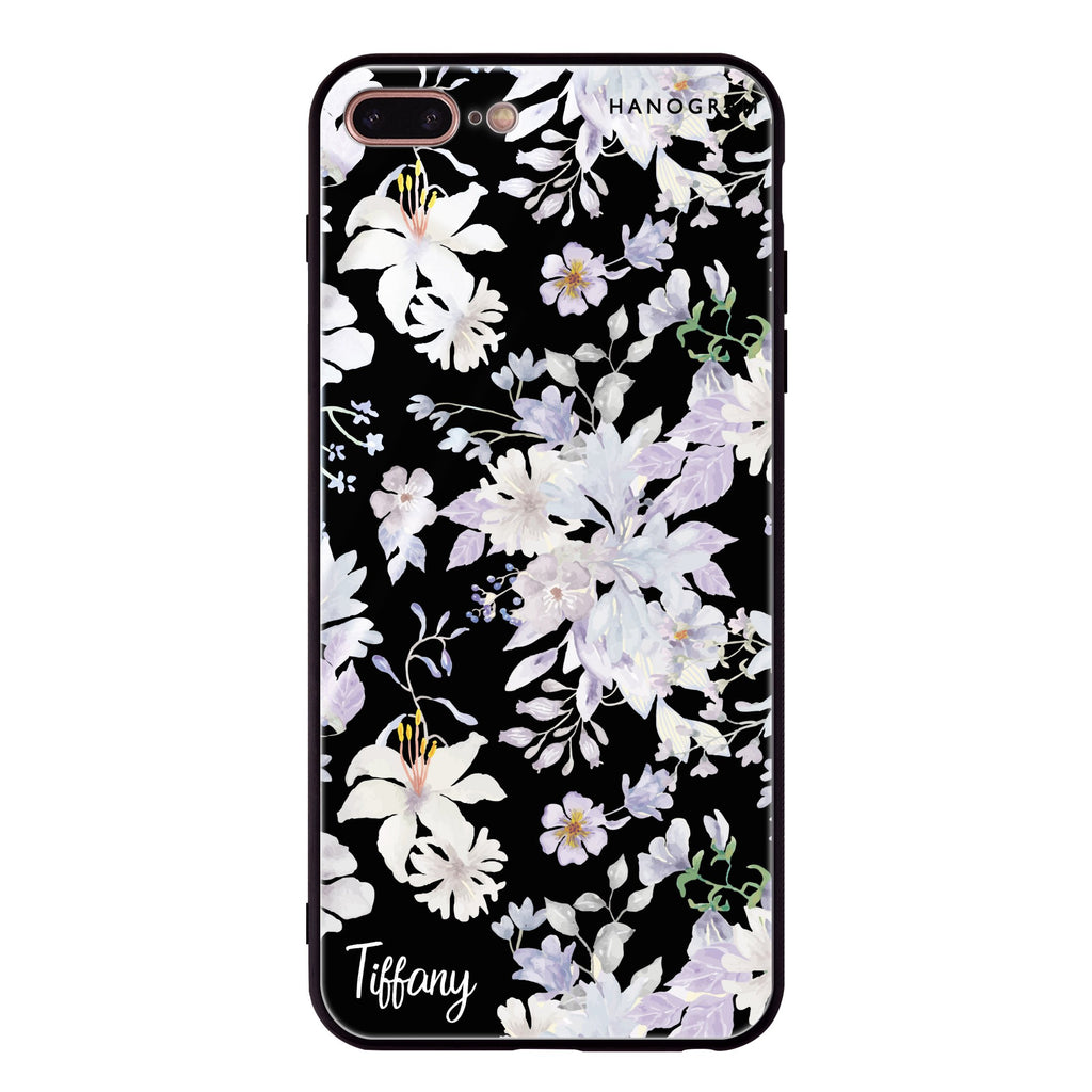 Serene Flowers Pattern iPhone 8 Plus Glass Case