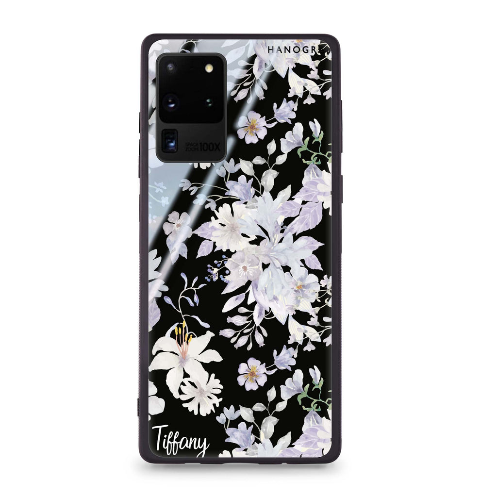 Serene Flowers Pattern Samsung Glass Case