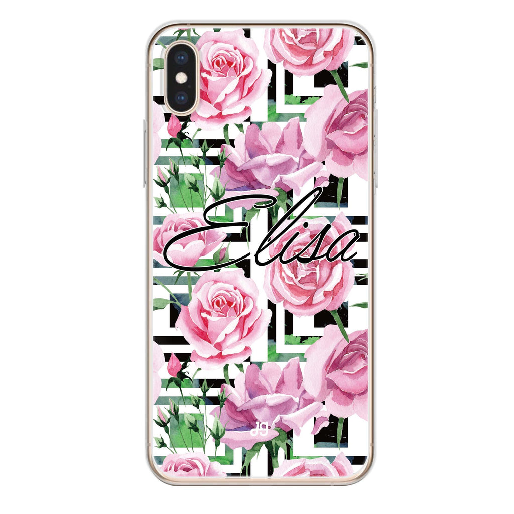 Rose Checkered iPhone X Ultra Clear Case