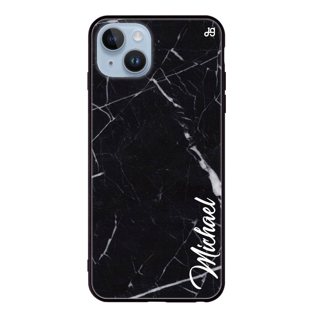 Black Marble – Deep Love iPhone 14 Plus Glass Case