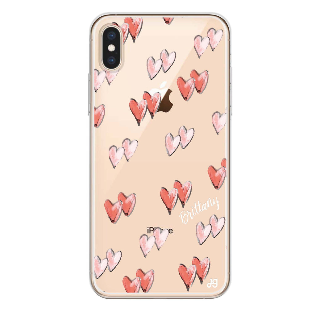 Double Heart iPhone XS Ultra Clear Case