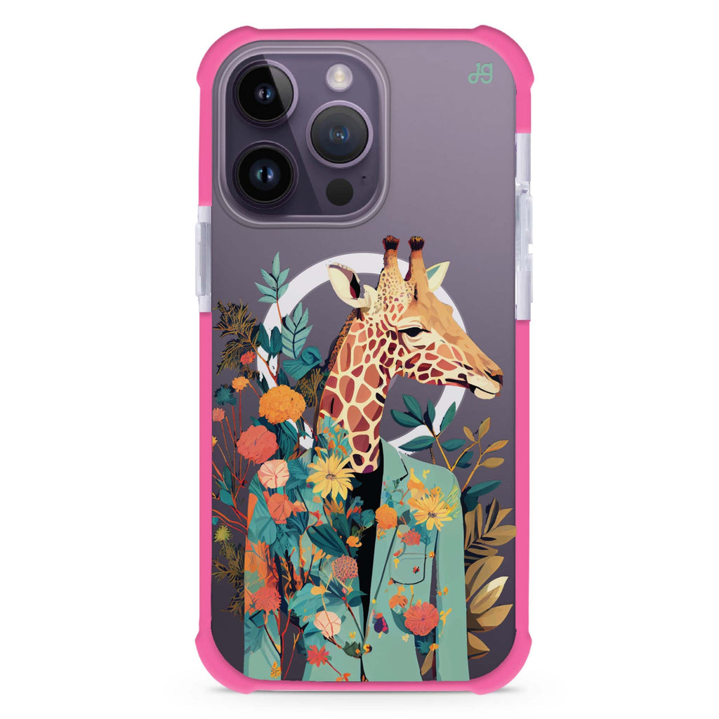Giraffe & floral iPhone 13 Pro Max MagSafe Compatible Ultra Shockproof Case