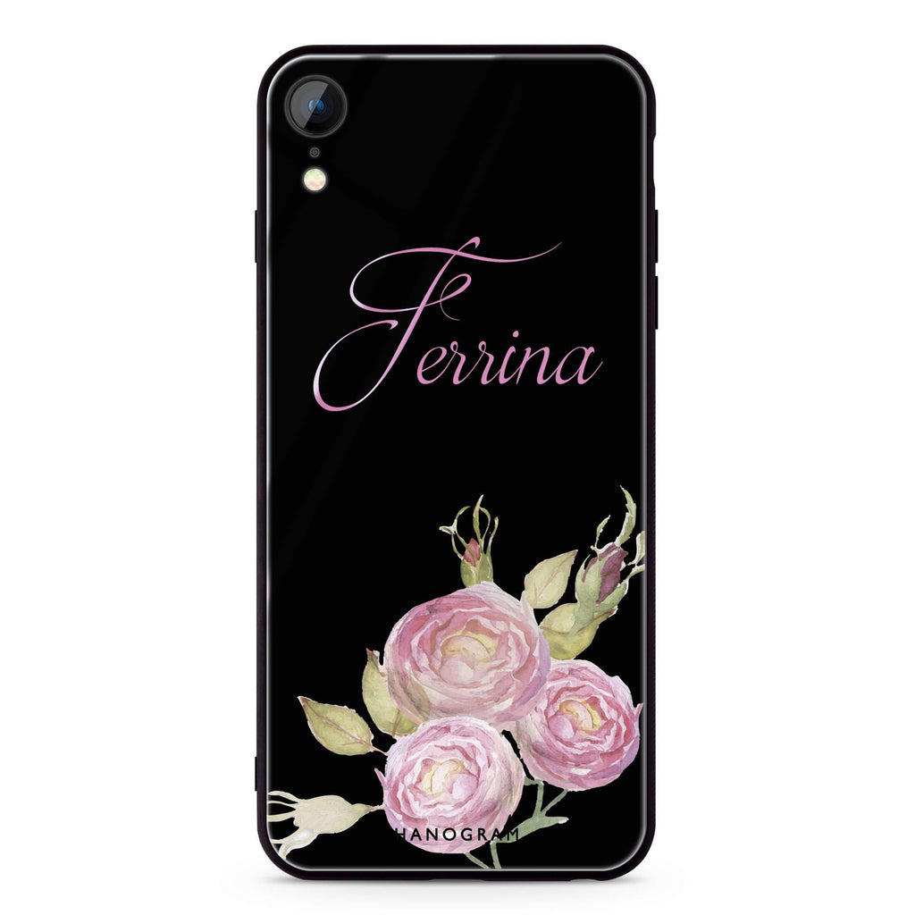 Three Watercolor Flowers iPhone XR Glass Case