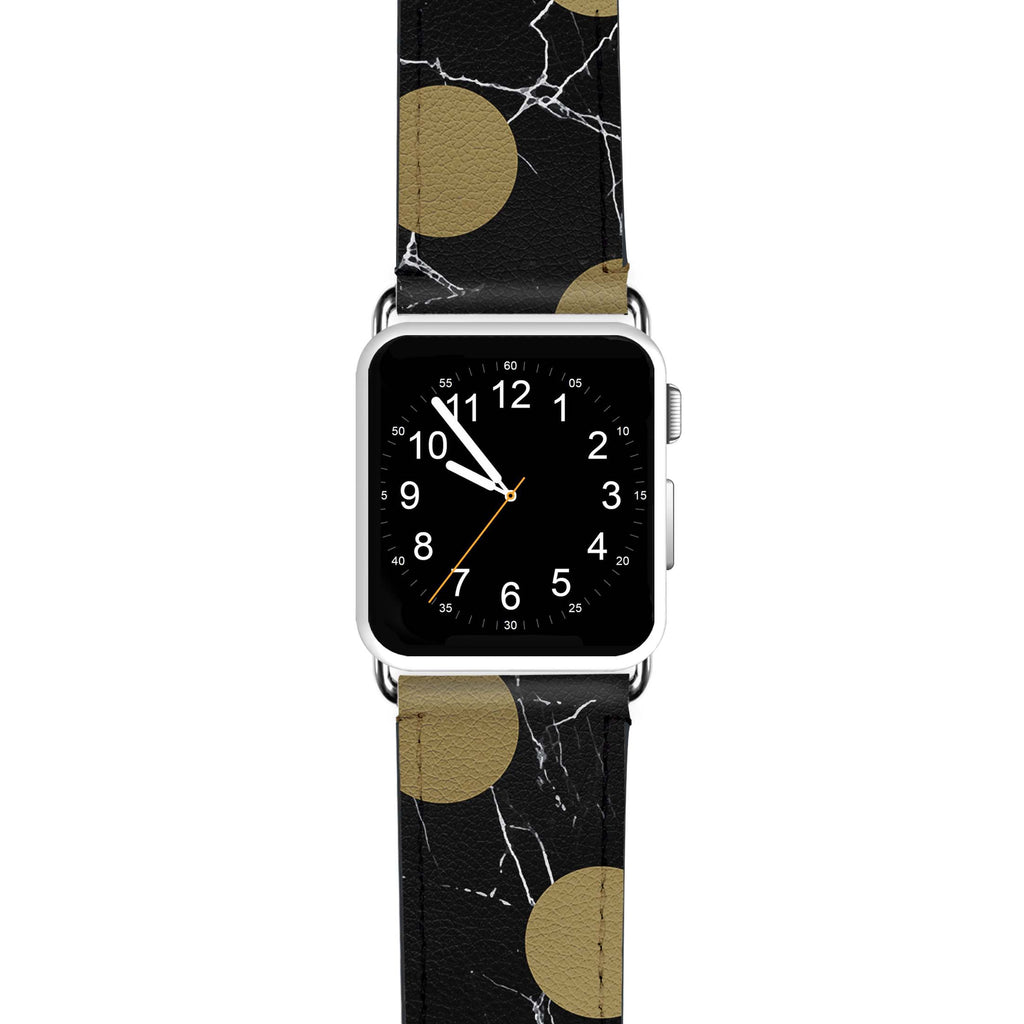 Black And Circle Marble APPLE WATCH BANDS