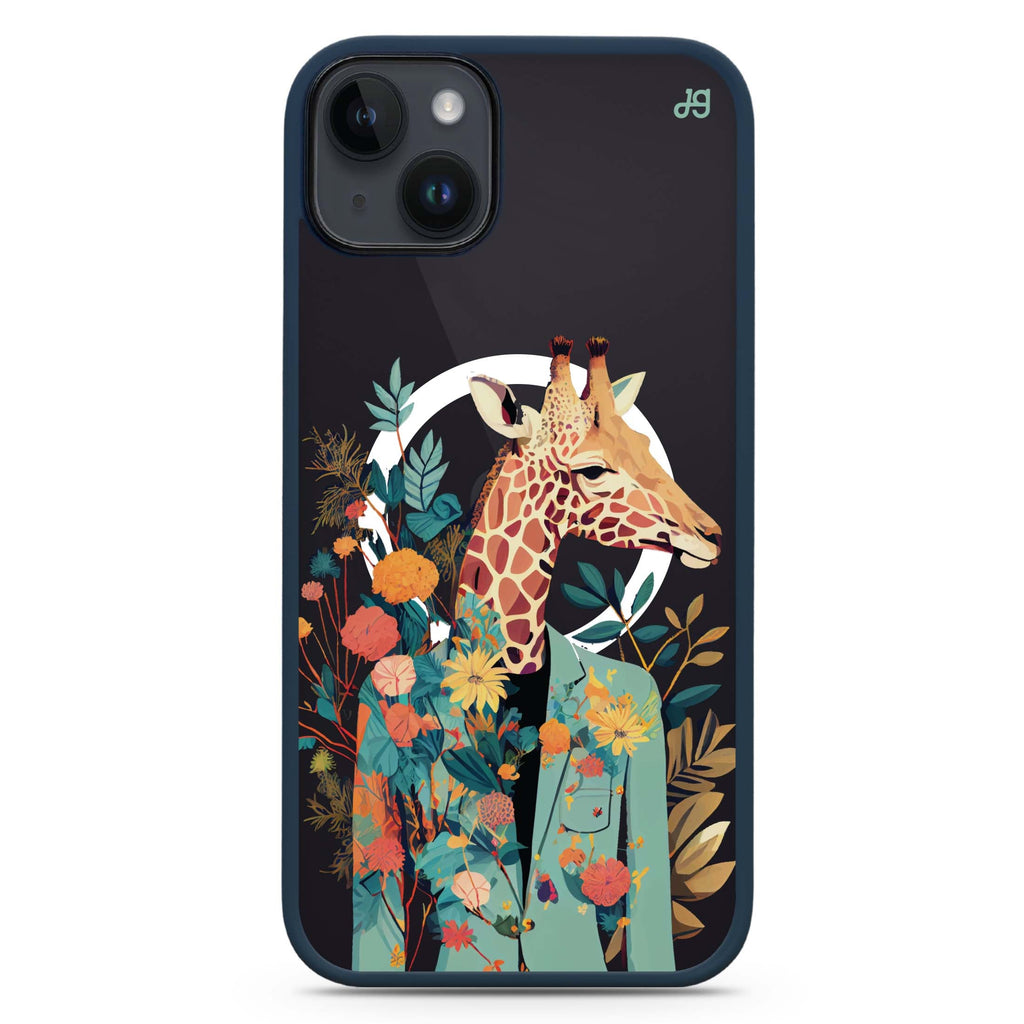 Giraffe & floral iPhone 14 Plus MagSafe Compatible Impact Guard Bumper Case