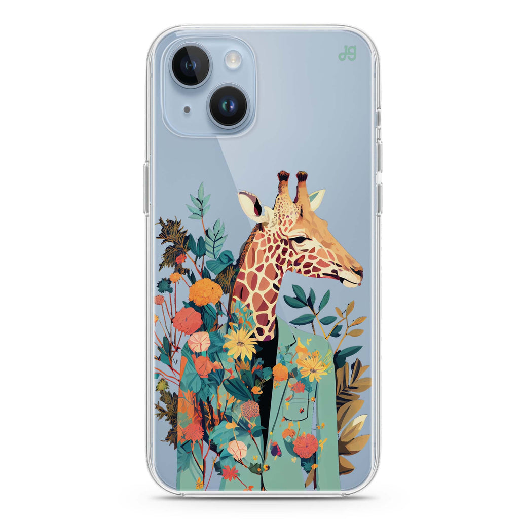 Giraffe & floral iPhone 14 Ultra Clear Case