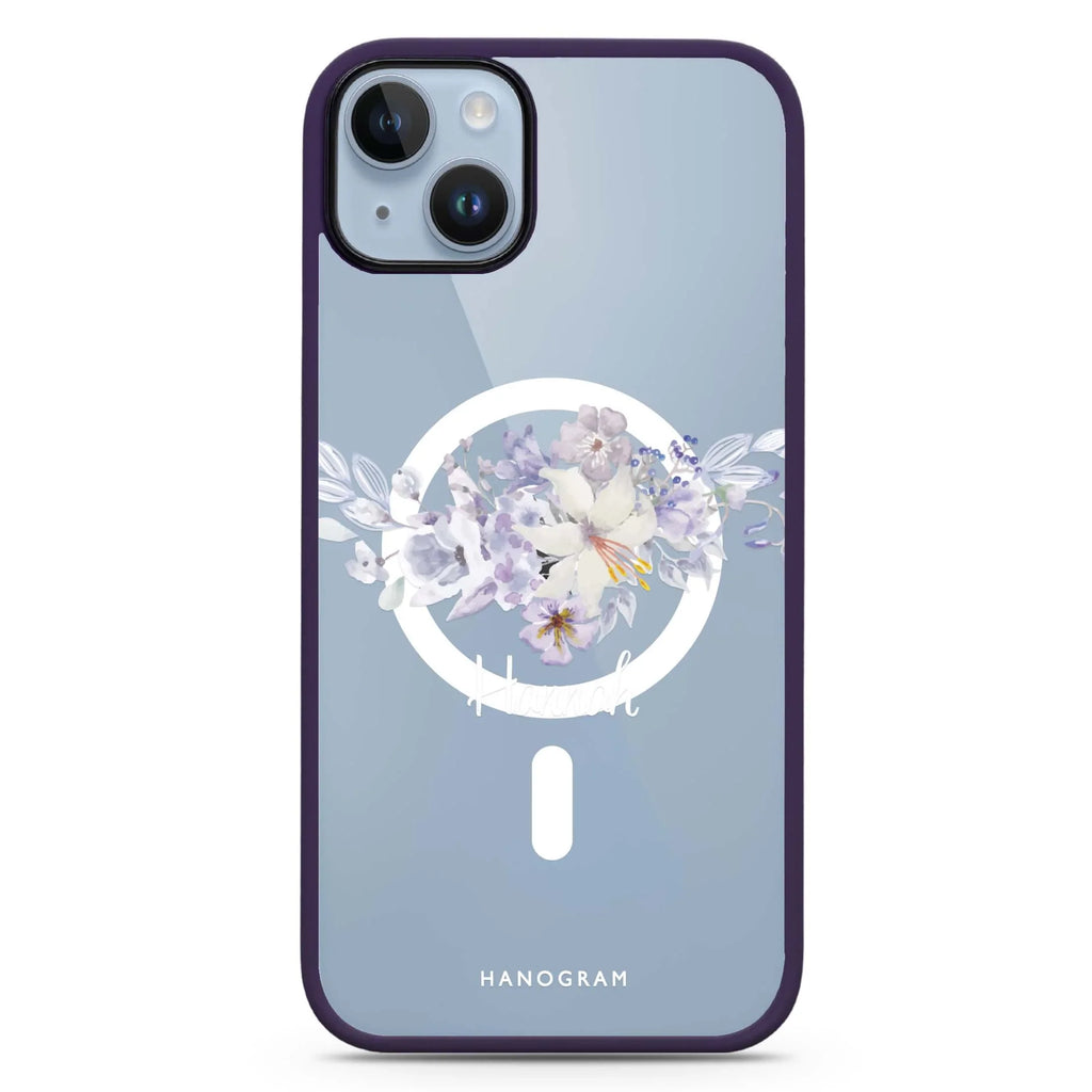 Serene Flowers & Me iPhone 14 Plus MagSafe Compatible Impact Guard Bumper Case