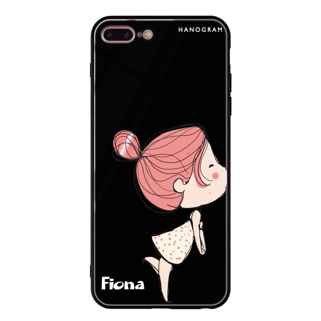 Cute girl kissing iPhone 7 Plus Glass Case