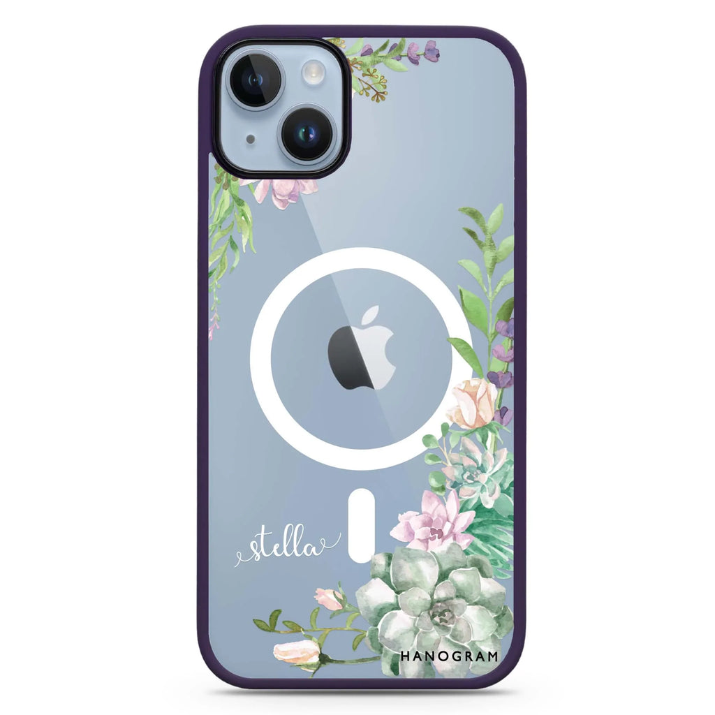 Rose in Wild iPhone 14 Plus MagSafe Compatible Impact Guard Bumper Case