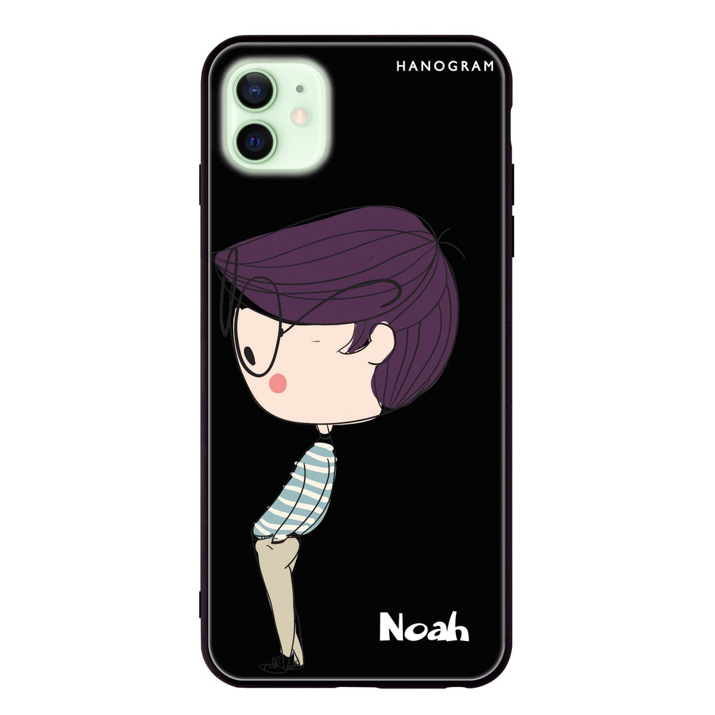Boy kissing iPhone 12 Glass Case