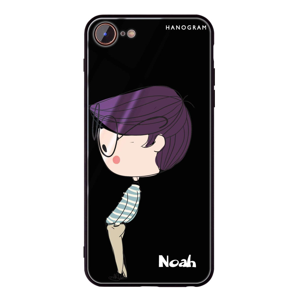 Boy kissing iPhone 8 Glass Case