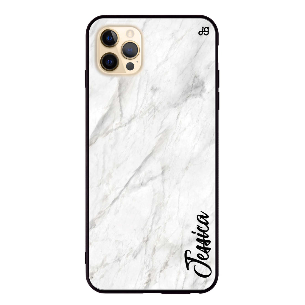 White Marble – Deep Love iPhone 12 Pro Glass Case