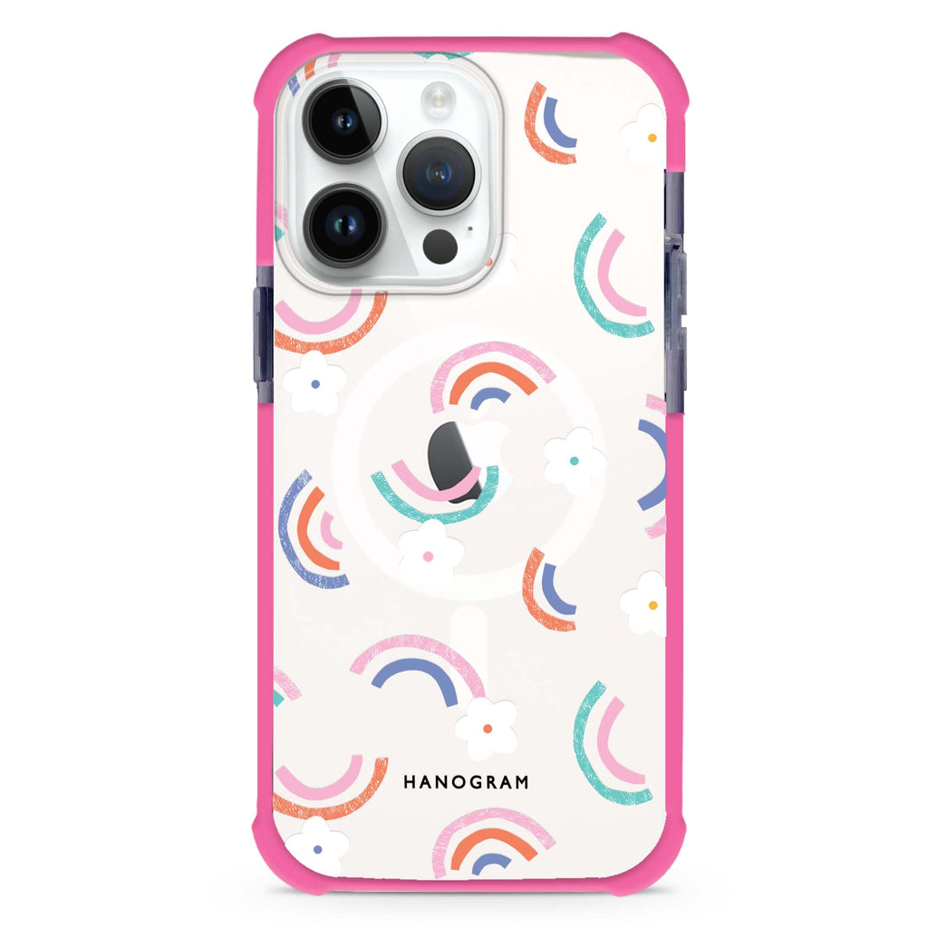 Rainbow Floral MagSafe Compatible Ultra Shockproof Case