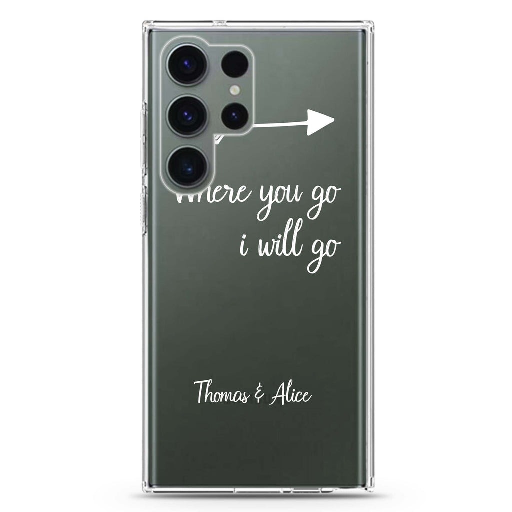 Always Love personalized name Samsung Galaxy S26/S25/S24/S23/S22 Ultra ultra clear case, transparent design, main view