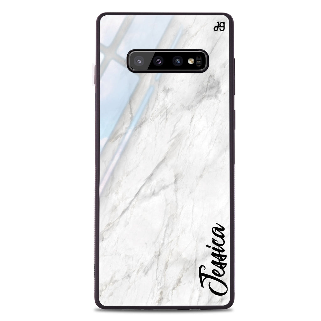 White Marble – Deep Love Samsung S10 Plus Glass Case