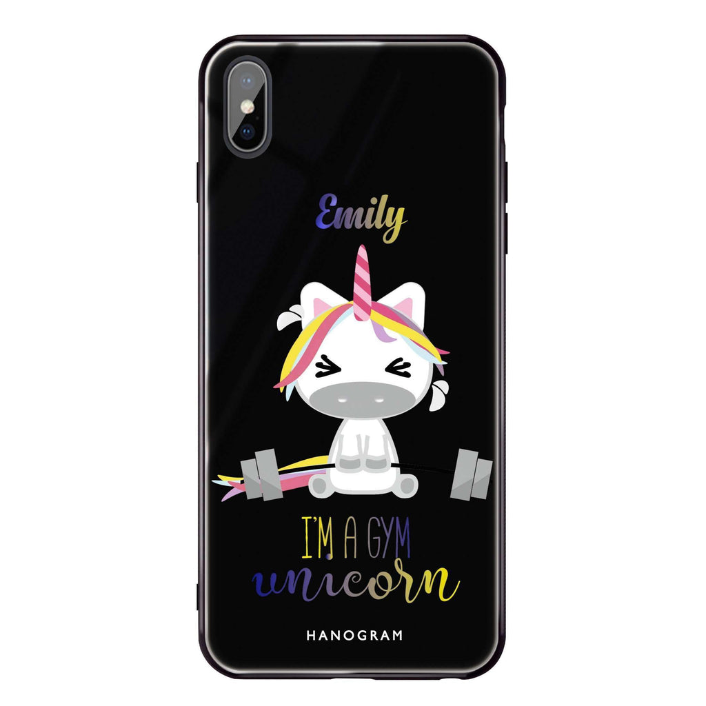 Gymnast Unicorn iPhone X Glass Case
