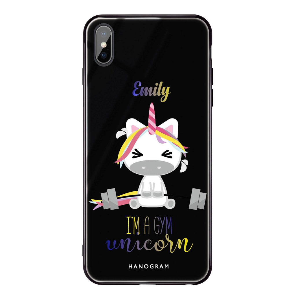 Gymnast Unicorn iPhone XS Glass Case