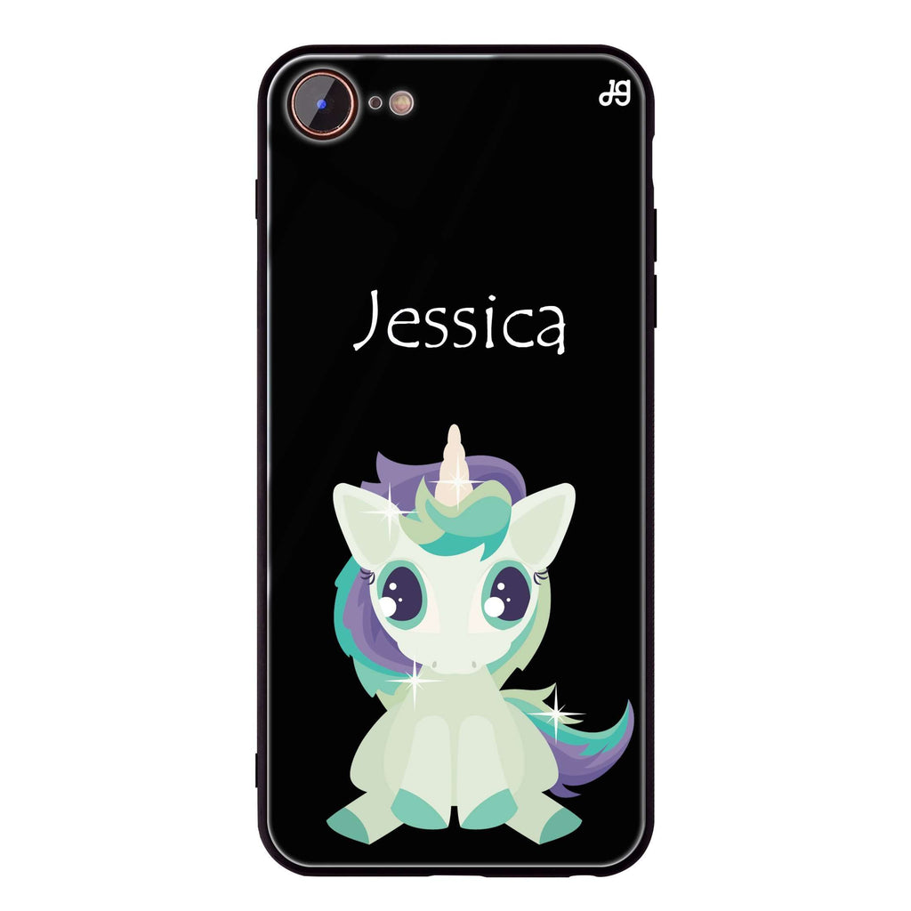 Pretty Eyes Unicorn iPhone 8 Glass Case