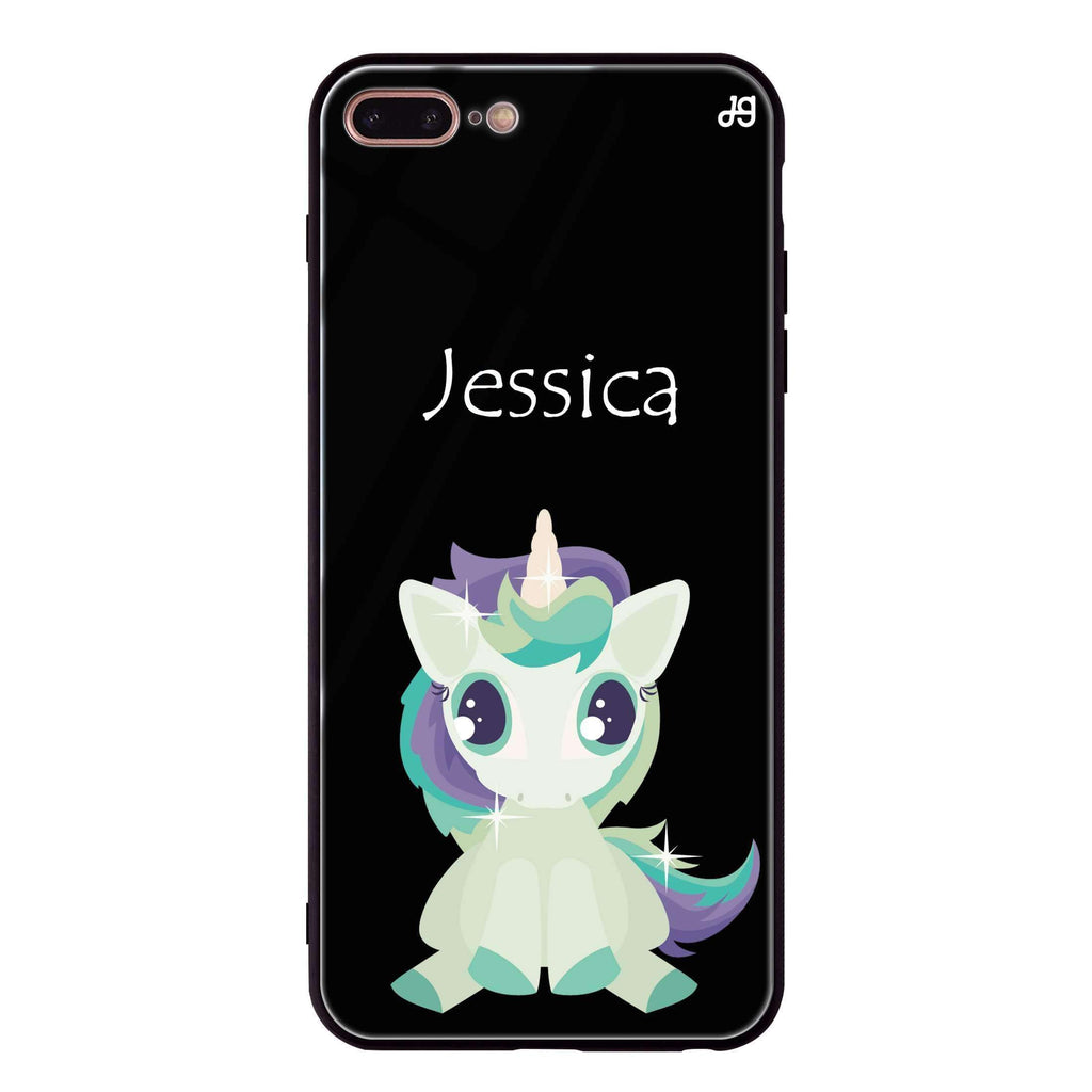 Pretty Eyes Unicorn iPhone 8 Plus Glass Case