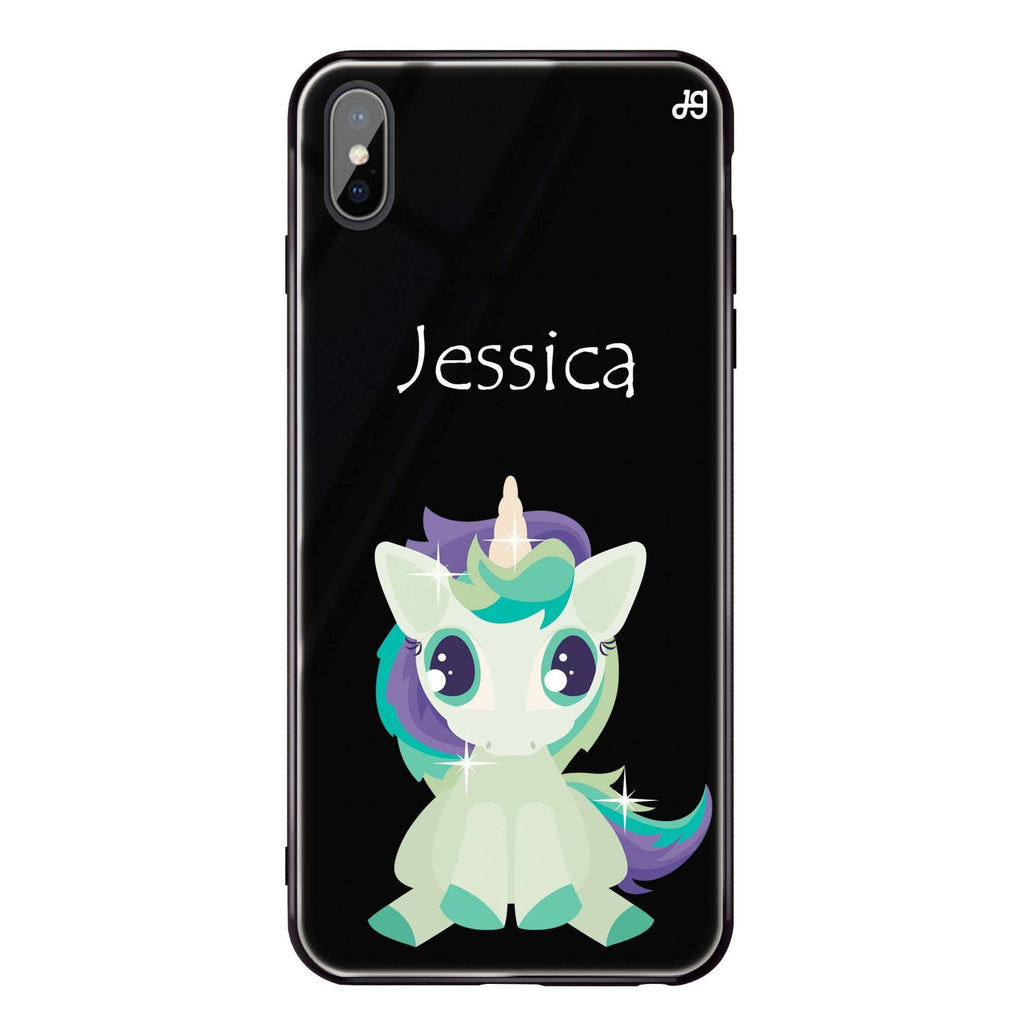 Pretty Eyes Unicorn iPhone X Glass Case