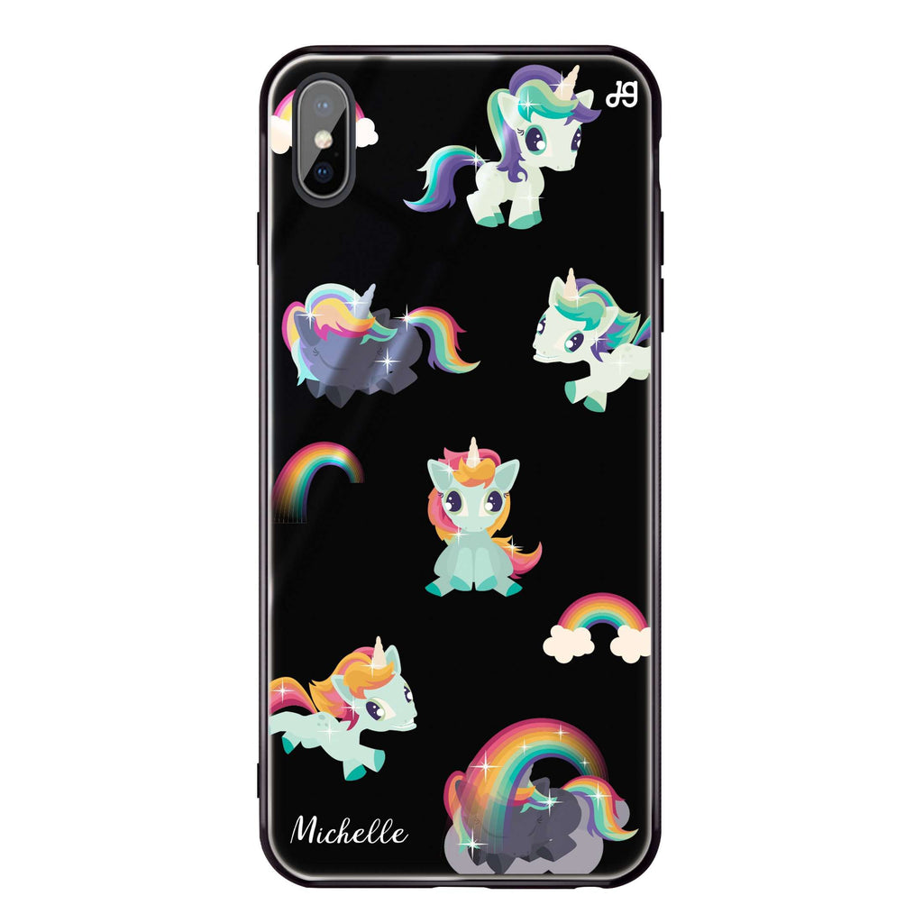 Unicorn & Rainbow iPhone XS Max Glass Case