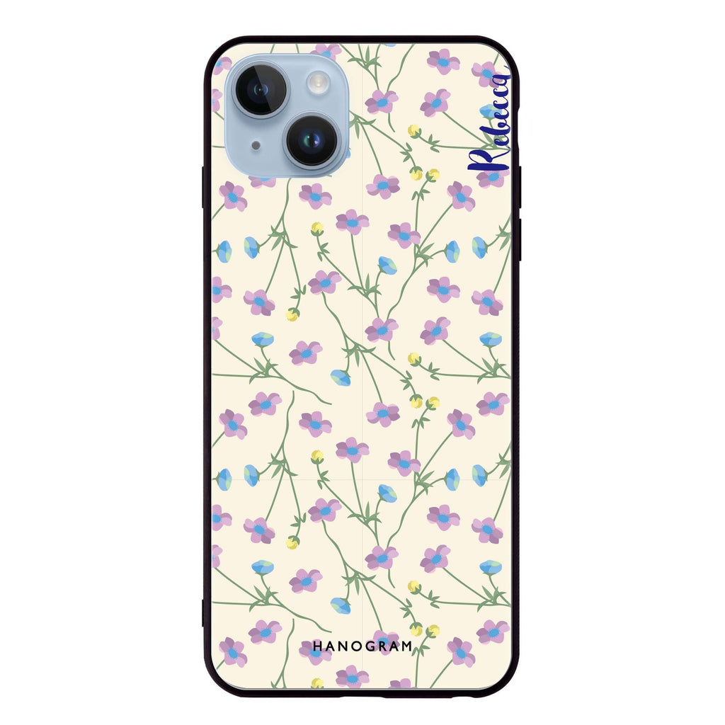 Girly floral iPhone 14 Plus Glass Case