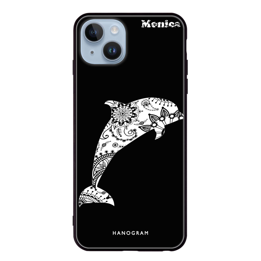 Mandala dolphin iPhone 14 Plus Glass Case