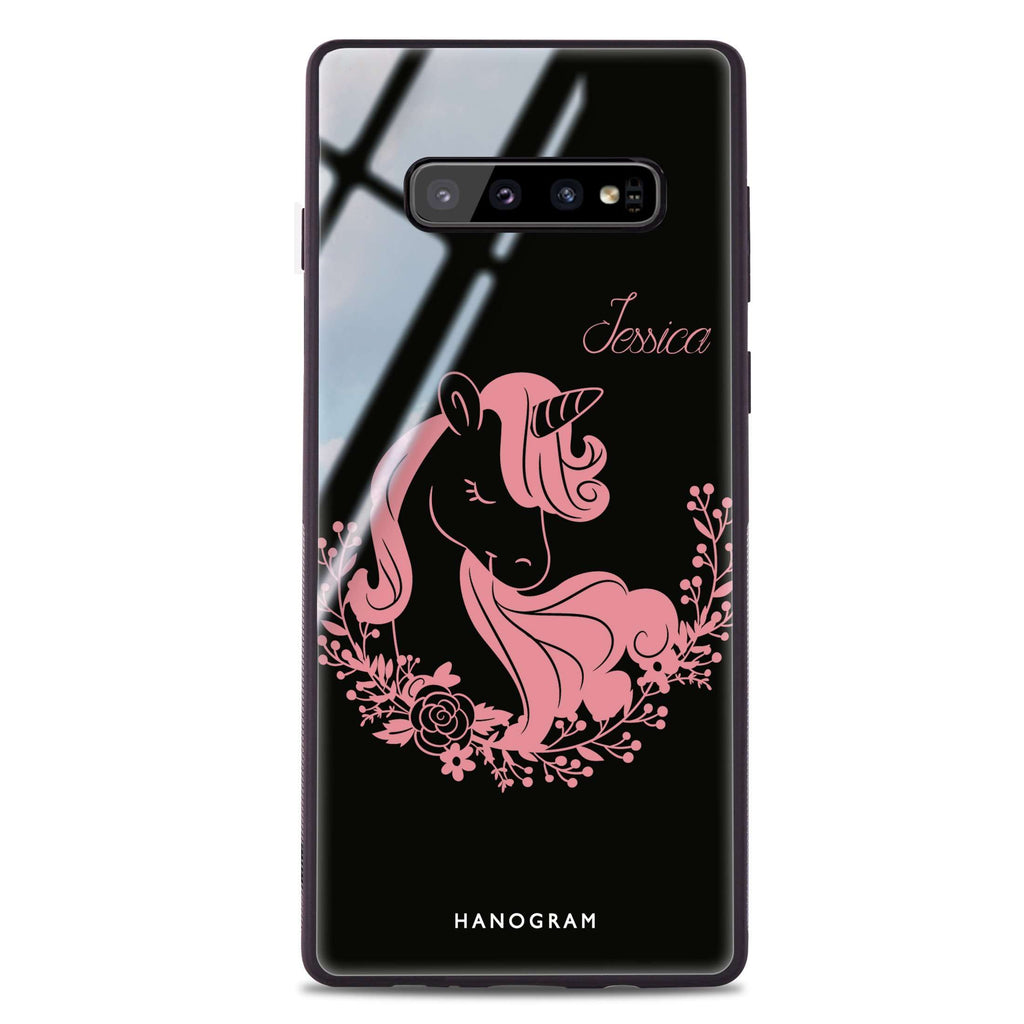 Silhouette Unicorn Samsung S10 Plus Glass Case