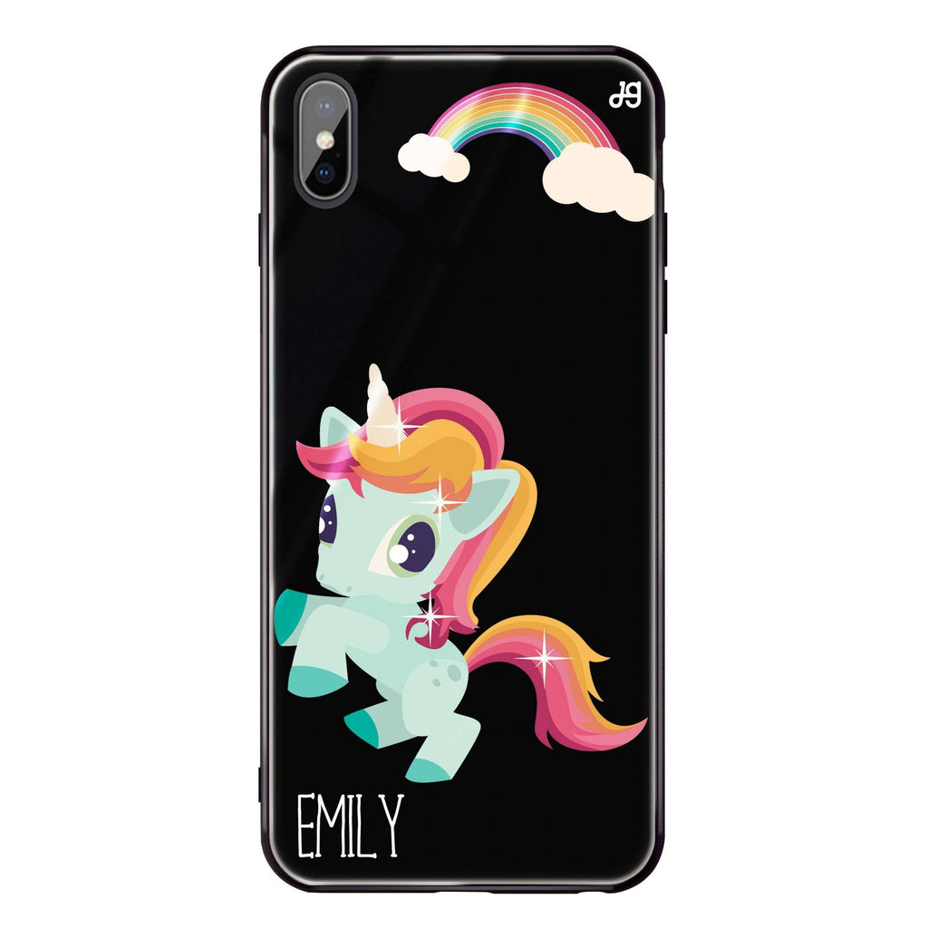 Lovely Unicorn II iPhone XS Max Glass Case
