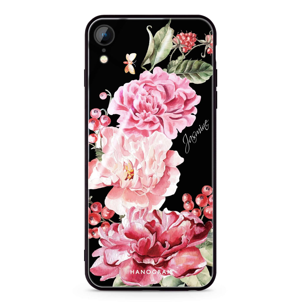 Pretty Watercolor Flowers iPhone XR Glass Case