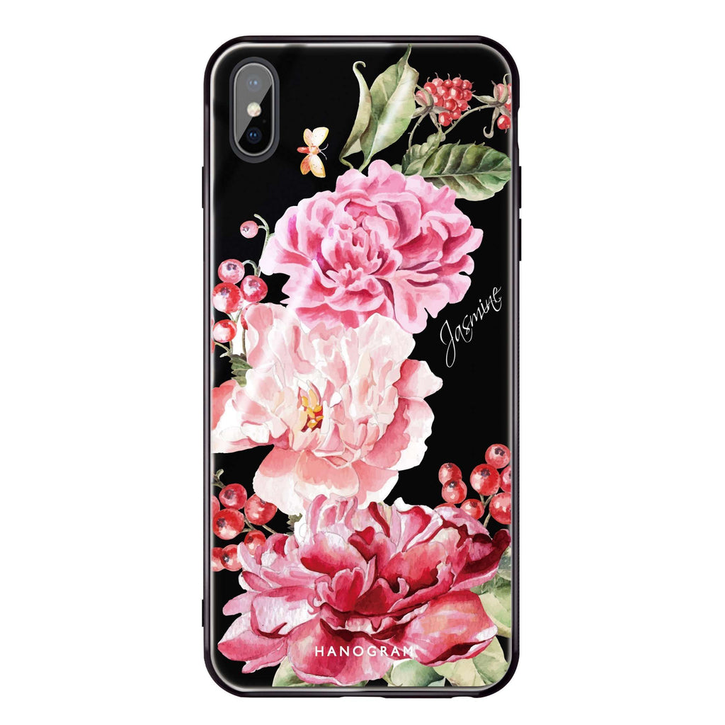 Pretty Watercolor Flowers iPhone XS Glass Case