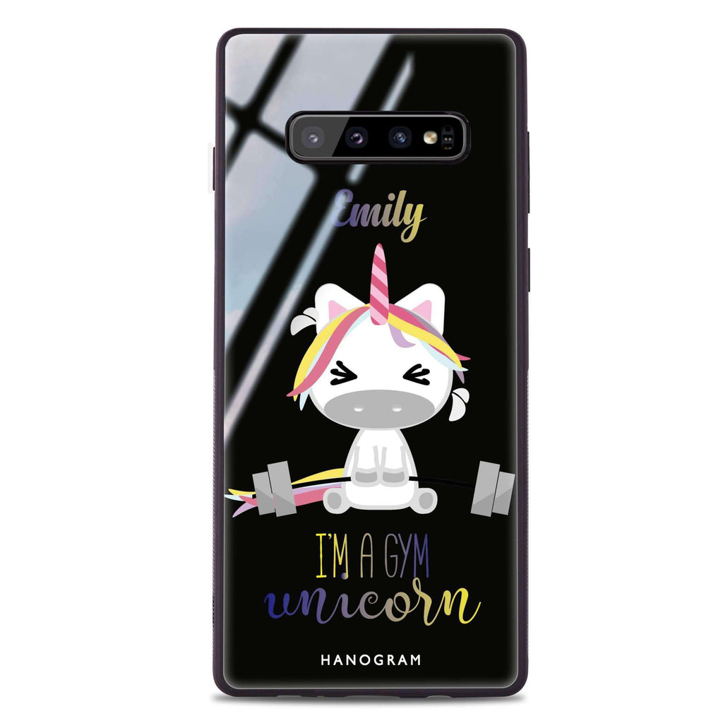 Gymnast Unicorn Samsung S10 Plus Glass Case