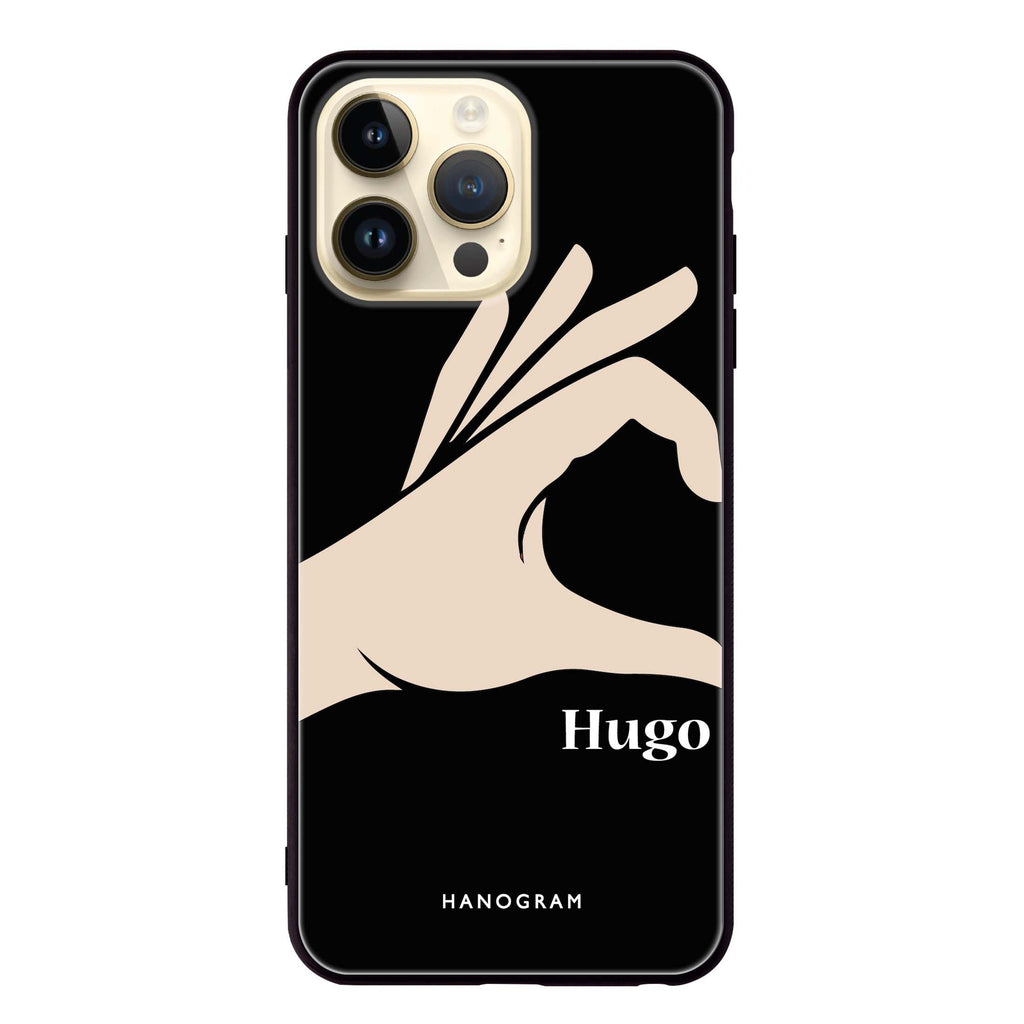 Left Hand heart Glass Case