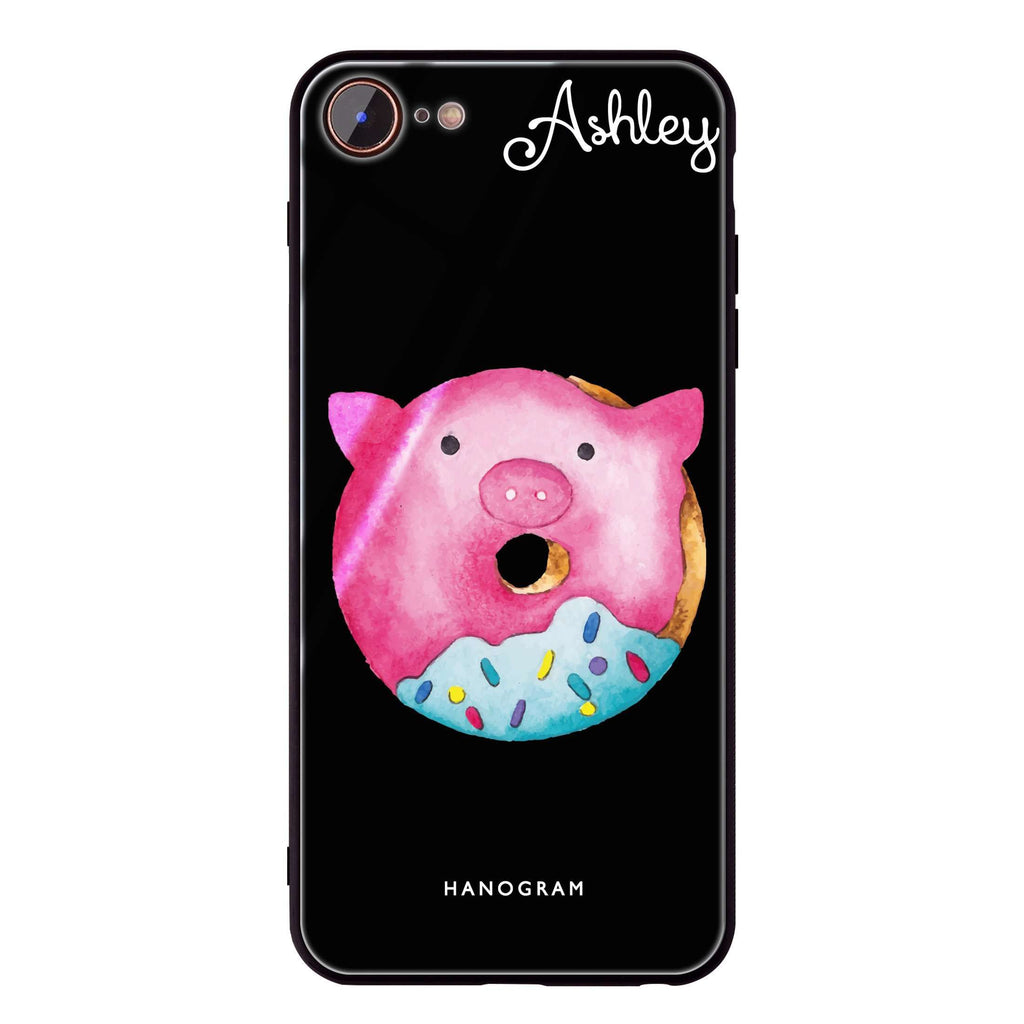 Sweet donut piggy iPhone 7 Glass Case