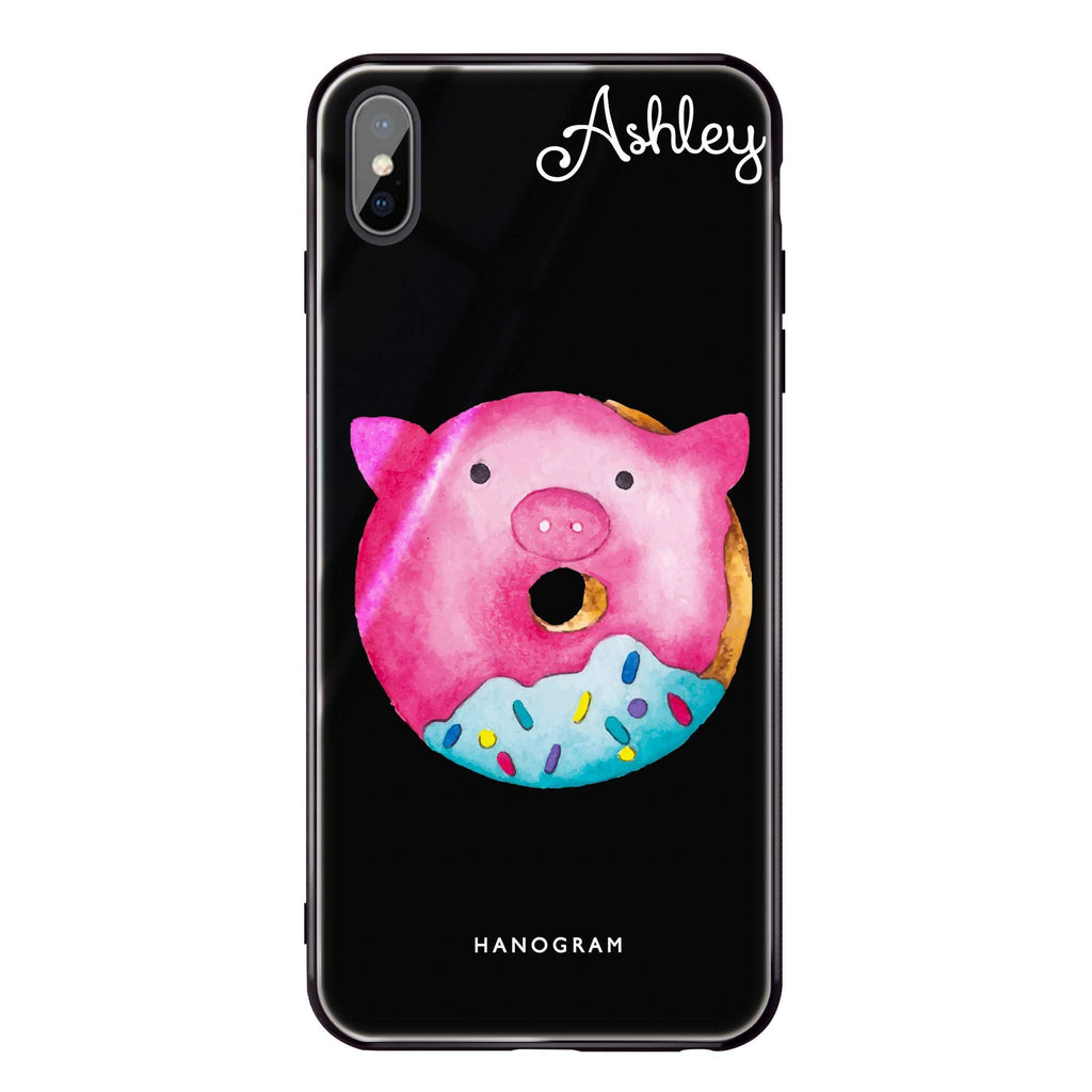 Sweet donut piggy iPhone X Glass Case