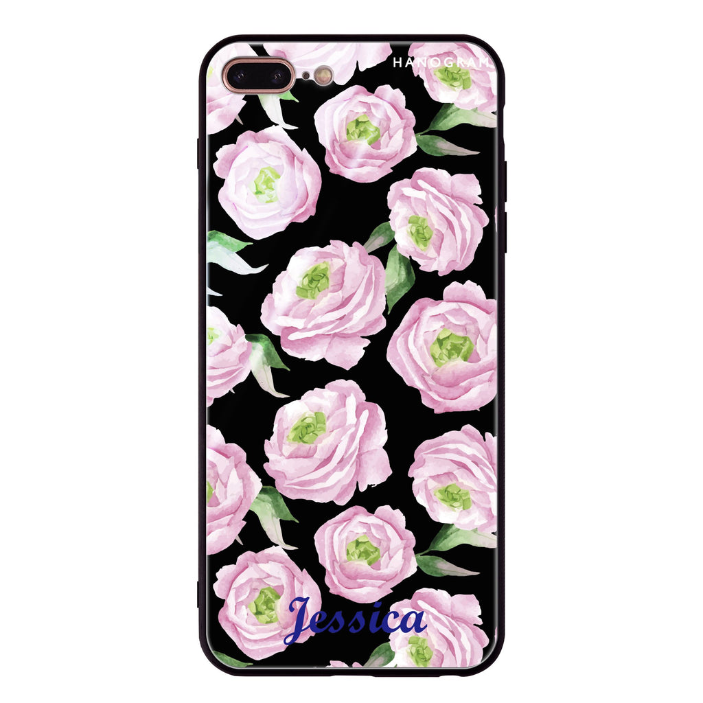 Watercolor pink floral iPhone 8 Plus Glass Case