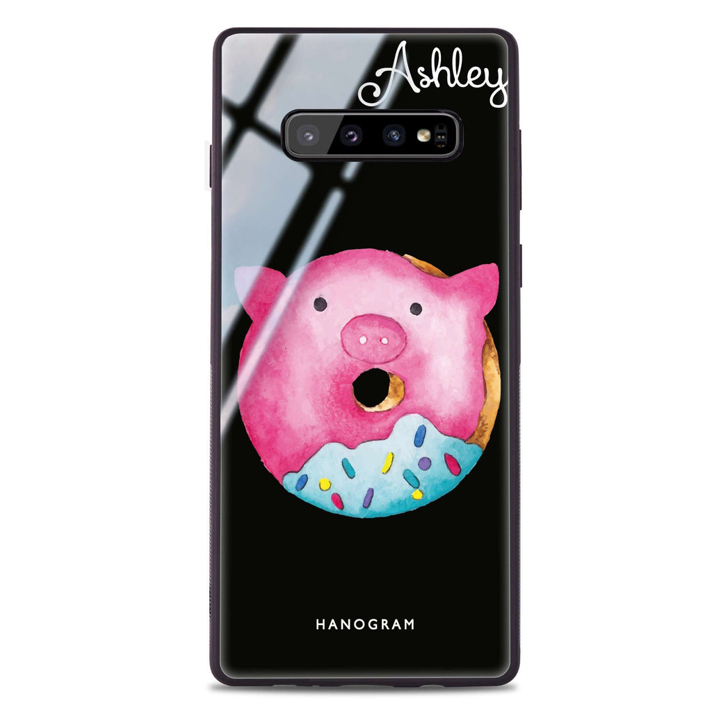Sweet donut piggy Samsung S10 Plus Glass Case
