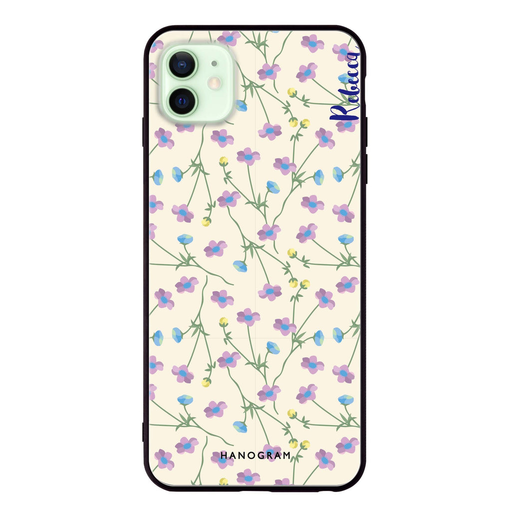 Girly floral iPhone 12 Glass Case