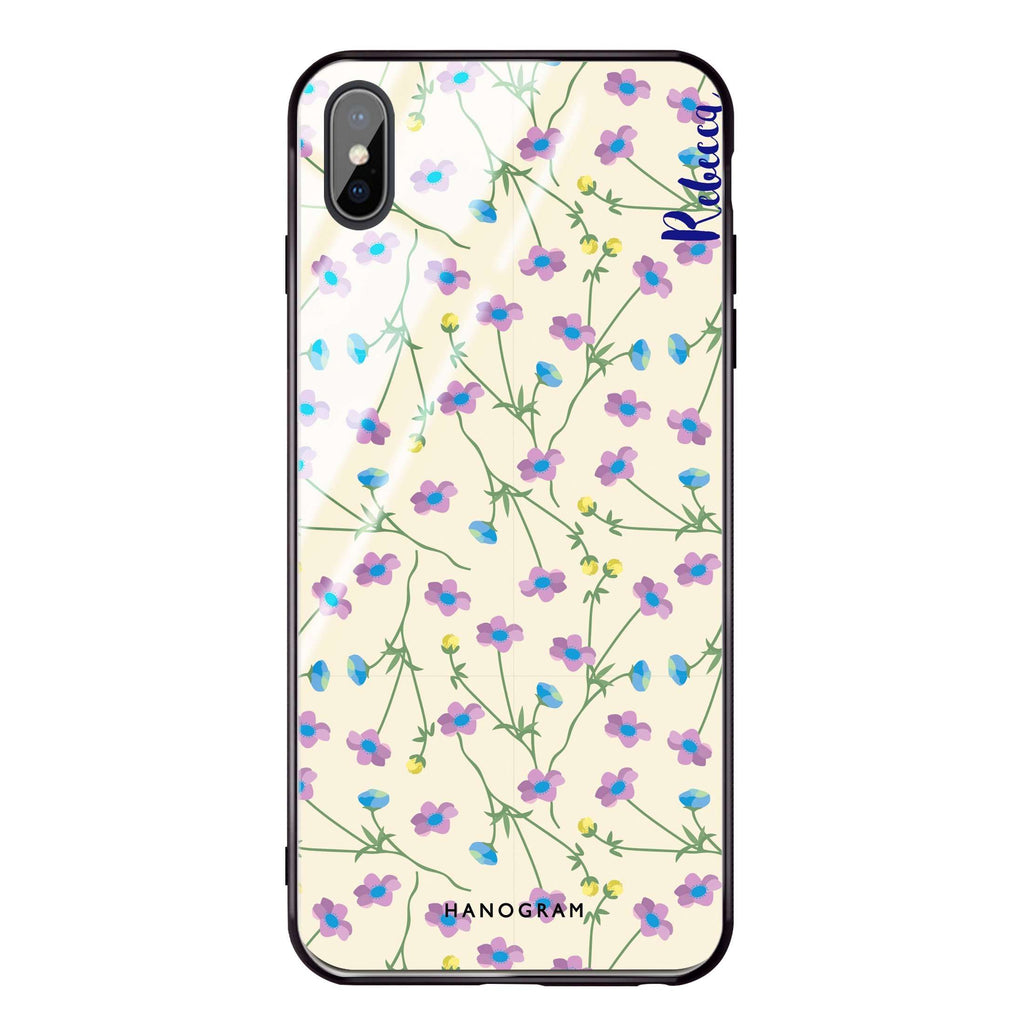 Girly floral iPhone XS Max Glass Case