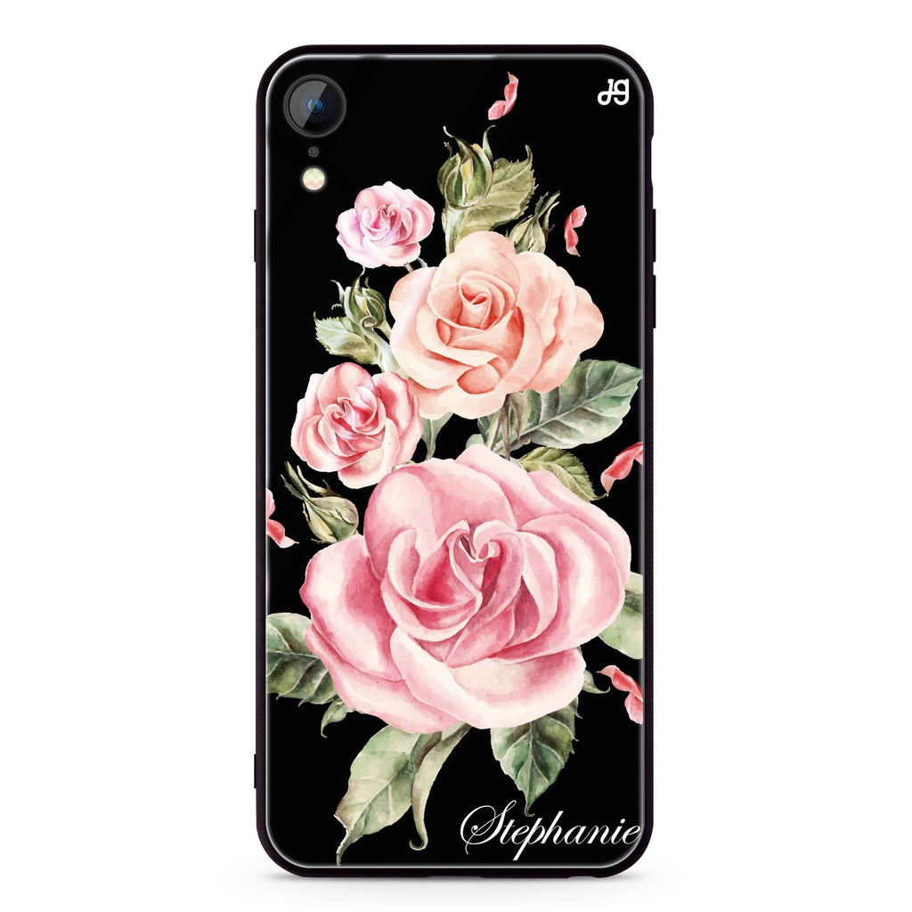 Pink Watercolor Floral iPhone XR Glass Case